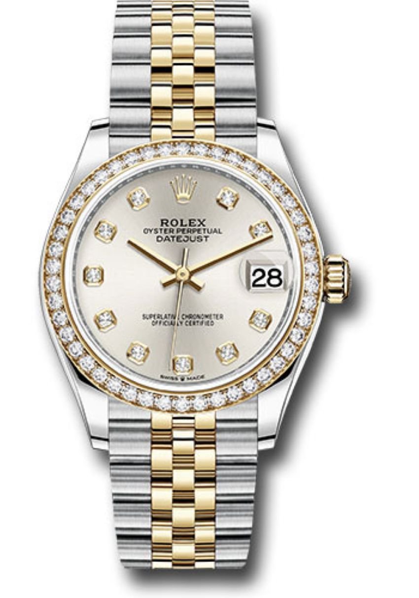 rolex-datejust-31mm-stainless-steel-and-yellow-gold-silver-diamond-dial-jubilee-278383rbr-109357.jpg Rolex Datejust 31mm Stainless Steel and Yellow Gold Silver Diamond Dial Jubilee 278383RBR - Image 1