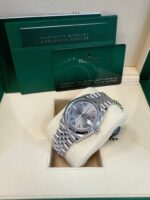 Rolex Datejust 36 Fluted Bezel Slate Roman Dial Jubilee Bracelet 126234 - Image 7