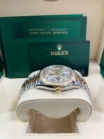 Rolex Datejust 36 Silver Diamond Set Dial Jubilee Bracelet Yellow Gold and Steel (Reference # 126283RBR) - Image 4