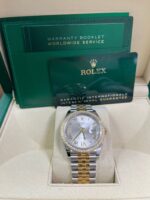 Rolex Datejust 36 Silver Diamond Set Dial Jubilee Bracelet Yellow Gold and Steel (Reference # 126283RBR) - Image 2