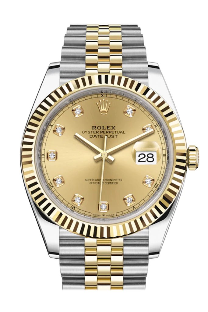 rolex-datejust-41-champagne-diamond-dial-steel-yellow-gold-126333-564585.jpg Rolex Datejust 41 Champagne Diamond Dial Steel & Yellow Gold 126333 - Image 1