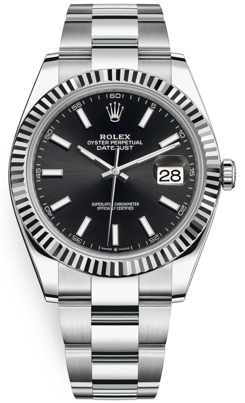 rolex-datejust-41-stainless-steel-white-gold-black-index-dial-fluted-bezel-ref-126334-744613.jpg Rolex Datejust 41 Stainless Steel & White Gold - Black Index Dial - Fluted Bezel (Ref# 126334) - Image 1