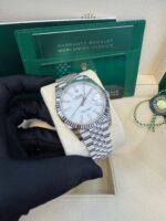 Rolex Datejust 41/ Stainless Steel & White Gold/ White Index Dial/ Fluted Bezel/ Jubilee Bracelet (Ref# 126334) - Image 13