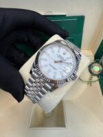 Rolex Datejust 41/ Stainless Steel & White Gold/ White Index Dial/ Fluted Bezel/ Jubilee Bracelet (Ref# 126334) - Image 14