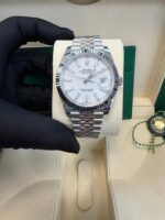 Rolex Datejust 41/ Stainless Steel & White Gold/ White Index Dial/ Fluted Bezel/ Jubilee Bracelet (Ref# 126334) - Image 15