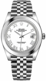 Rolex Datejust 41/ Stainless Steel/ White Roman Dial/ Smooth Bezel/ Jubilee Bracelet (Ref# 126300) - Image 2
