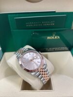 Rolex Datejust 41 Steel and Everose Rolesor  Fluted Bezel Sundust Index Dial Jubilee Bracelet 126331 - Image 11
