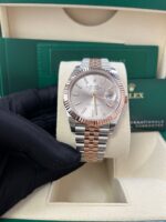 Rolex Datejust 41 Steel and Everose Rolesor  Fluted Bezel Sundust Index Dial Jubilee Bracelet 126331 - Image 7