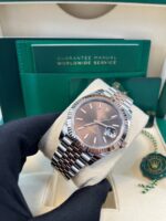Rolex Datejust 41 Two-Tone Stainless Steel and Rose Gold/ Chocolate Index Dial/ Fluted Bezel/ Jubilee Bracelet (Ref#126331) - Image 8