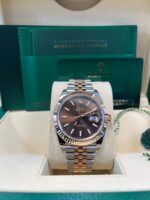 Rolex Datejust 41 Two-Tone Stainless Steel and Rose Gold/ Chocolate Index Dial/ Fluted Bezel/ Jubilee Bracelet (Ref#126331) - Image 3