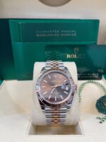 Rolex Datejust 41 Two-Tone Stainless Steel and Rose Gold/ Chocolate Index Dial/ Fluted Bezel/ Jubilee Bracelet (Ref#126331) - Image 11