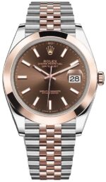 Rolex Datejust 41 Two-Tone Stainless Steel and Rose Gold/ Chocolate Index Dial/ Smooth Bezel/ Jubilee Bracelet (Ref#126301)