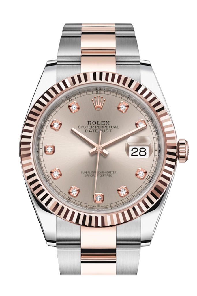 rolex-datejust-41-two-tone-stainless-steel-and-rose-gold-sundust-diamond-dial-fluted-bezel-oyster-bracelet-ref126331-752635.jpg Rolex Datejust 41 Two-Tone Stainless Steel and Rose Gold/ Sundust Diamond Dial/ Fluted Bezel/ Oyster Bracelet (Ref#126331) - Image 1