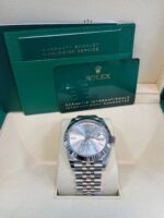 Rolex Datejust 41 White Gold and Steel Silver Index Fluted Bezel (Ref#126334) - Image 2