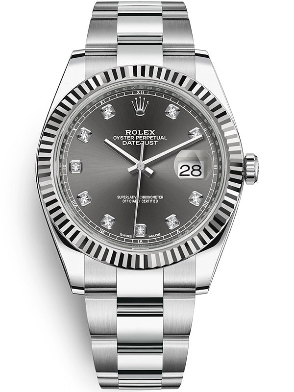 rolex-datejust41-18k-white-gold-steel-dark-rhodium-diamond-dial-oyster-reference-126334-951883.jpg Rolex Datejust 41 18k White Gold & Steel/ Dark Rhodium Diamond Dial Oyster (Reference # 126334) - Image 1