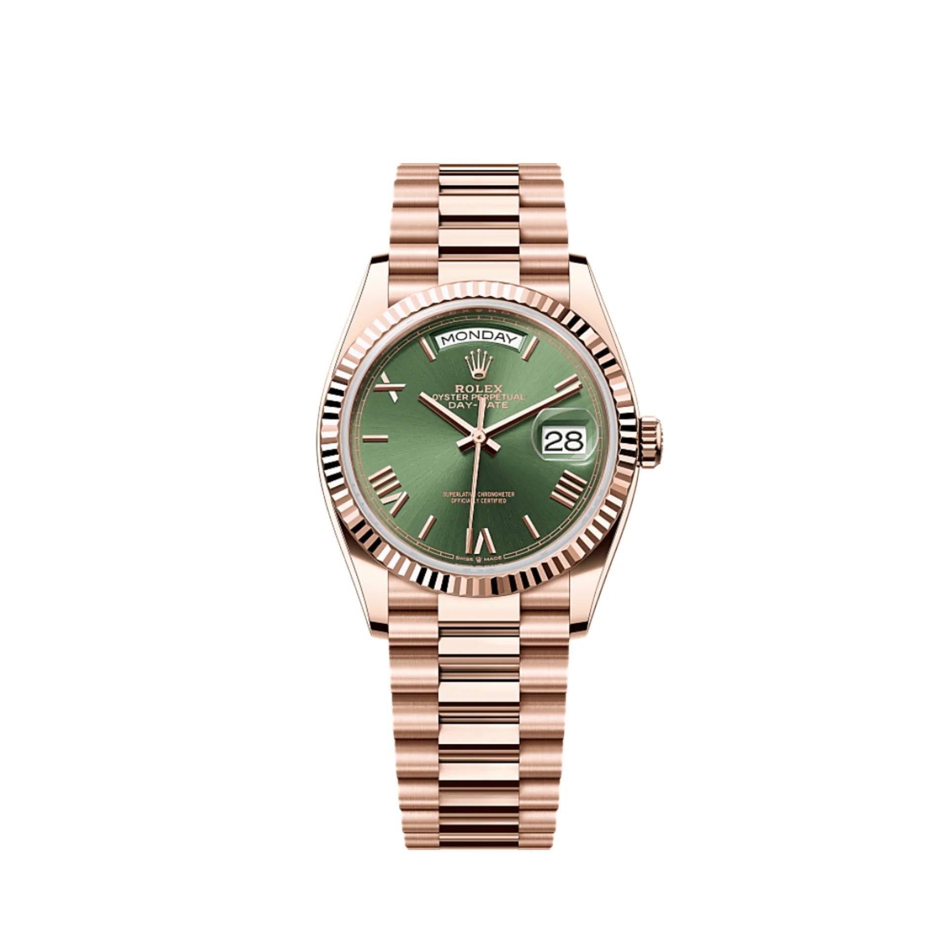 rolex-day-date-36-36mm-everose-gold-reference-128235-olive-dial-new-release-343607.jpg Rolex Day-Date 36 36mm Everose gold Reference 128235 Olive Dial NEW RELEASE - Image 1
