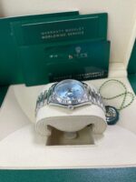 Rolex Day-Date 36 Platinum Ice Blue Roman Dial President Bracelet 128236 - Image 7