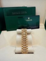 Rolex Day-Date 36 Watch Fluted Bezel Green Ombre´ Diamond Dial President Bracelet (Ref# 128238) - Image 10