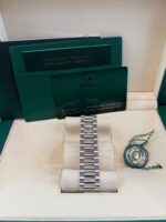 Rolex Day-Date 40 Baguette Diamond Bezel Olive Green Roman Dial President Bracelet 228396TBR - Image 11