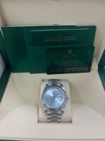 Rolex Day-Date 40 Platinum Day-Date 40 Watch - Fluted Bezel - Ice Blue Baguette Dial 228236 - Image 2