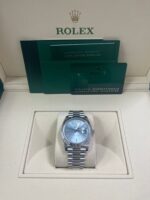 Rolex Day-Date 40 Platinum Day-Date 40 Watch - Fluted Bezel - Ice Blue Index Dial President Bracelet 228236 - Image 2