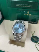 Rolex Day-Date 40 Platinum Day-Date 40 Watch - Fluted Bezel - Ice Blue Roman Dial President Bracelet 228236 - Image 5