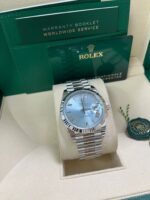 Rolex Day-Date 40 Platinum Day-Date 40 Watch - Fluted Bezel - Ice Blue Roman Dial President Bracelet 228236 - Image 4