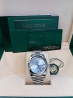 Rolex Day-Date 40 Platinum/ Ice-blue dial /President bracelet (Ref # 228206) - Image 2