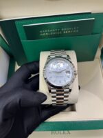 Rolex Day-Date 40 White Gold Mother of Pearl Diamond Dial 228239 - Image 8