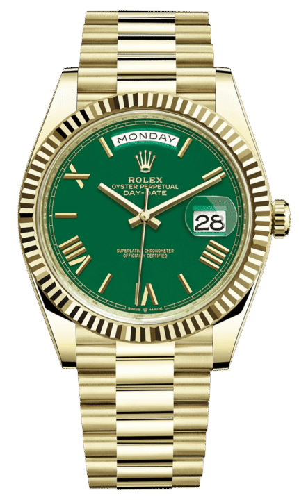 Rolex Day-Date 40 Yellow Gold Green Roman Dial 228238