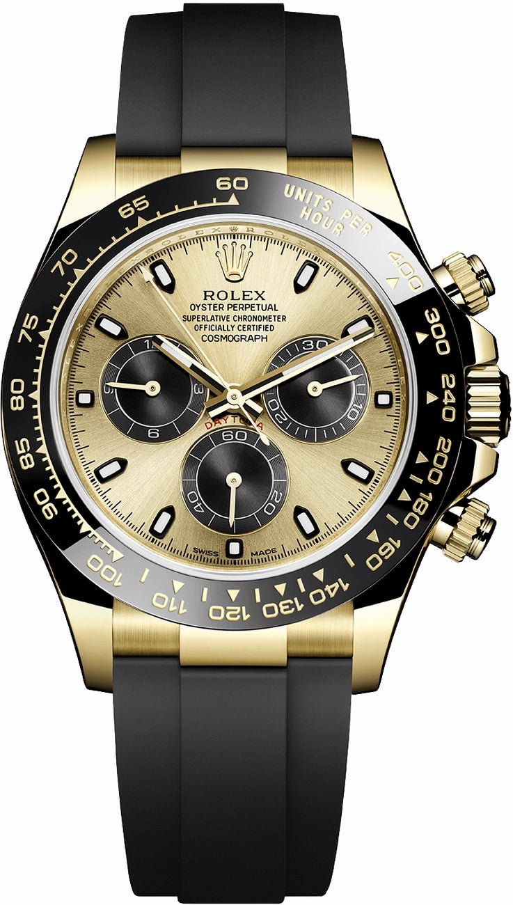 rolex-daytona-40mm-champagne-dial-with-black-subdials-black-oysterflex-strap-reference-116518ln-104597.jpg Rolex Daytona 40mm Champagne Dial with Black Subdials/ Black Oysterflex Strap (Reference # 116518LN) - Image 1