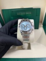 Rolex Daytona Platinum Daytona Ice Blue Baguette Dial 126506 - Image 9