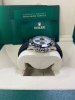 Rolex Daytona White Gold Daytona 40 Watch - Meteroite and Black Index Dial - Black Oysterflex 116519LN - Image 4