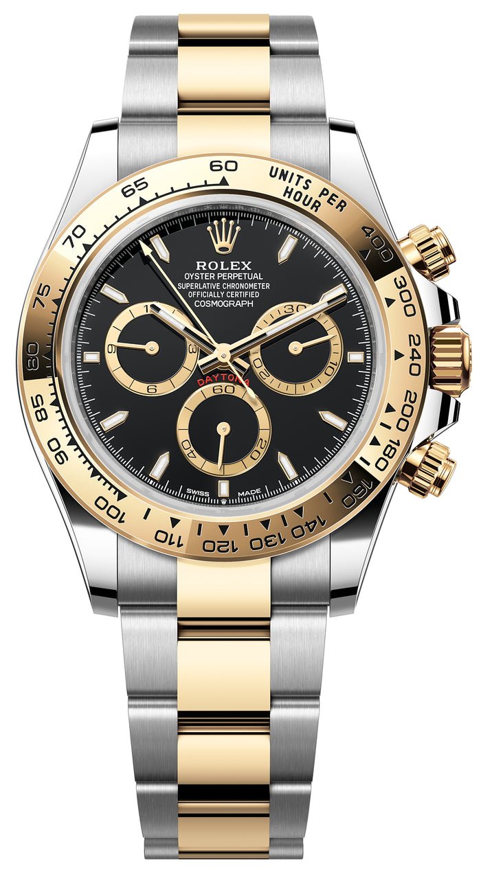 rolex-daytona-yellow-gold-and-steel-daytona-black-index-dial-oyster-bracelet-126503-315826.jpg Rolex Daytona Yellow Gold and Steel Daytona Black Index Dial - Oyster Bracelet 126503 - Image 1