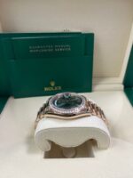 Rolex Everose Gold Day-Date 40 Watch - Everose Gold Bezel - Olive Green Bevelled Roman Dial - President Bracelet (Ref# 228345RBR) - Image 3
