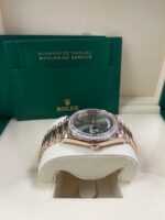 Rolex Everose Gold Day-Date 40 Watch - Everose Gold Bezel - Olive Green Bevelled Roman Dial - President Bracelet (Ref# 228345RBR) - Image 6