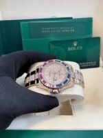 Rolex GMT-Master II Everose Gold/ Full Diamond Paved Dial/ Bracelet Sapphire & Ruby (Ref# 126755SARU) - Image 12