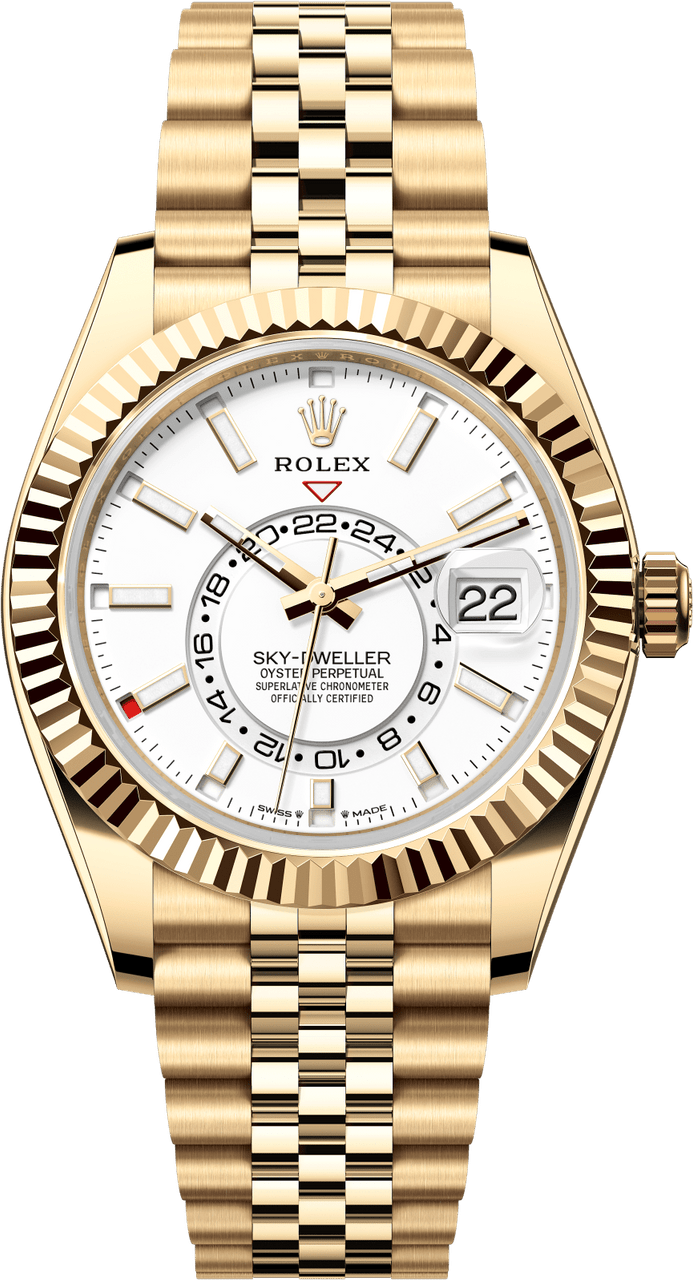 rolex-new-release-sky-dweller-yellow-gold-42mm-white-dial-fluted-bezel-jubilee-bracelet-336938-892653.png Rolex New Release Sky-Dweller Yellow Gold 42mm White Dial Fluted Bezel Jubilee Bracelet 336938 - Image 1