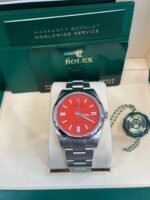 Rolex Oyster Perpetual 41 Red Dial Oyster Bracelet 124300 - Image 11