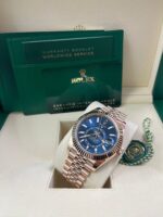 Rolex Sky-Dweller 42mm Blue Dial Rose Gold Jubilee Bracelet 336935 - Image 9
