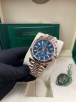Rolex Sky-Dweller 42mm Blue Dial Rose Gold Jubilee Bracelet 336935 - Image 7