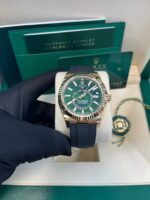 Rolex Sky-Dweller New Release 2025 Sky-Dweller 336238 Yellow Gold Bright Green Dial Oysterflex - Image 12