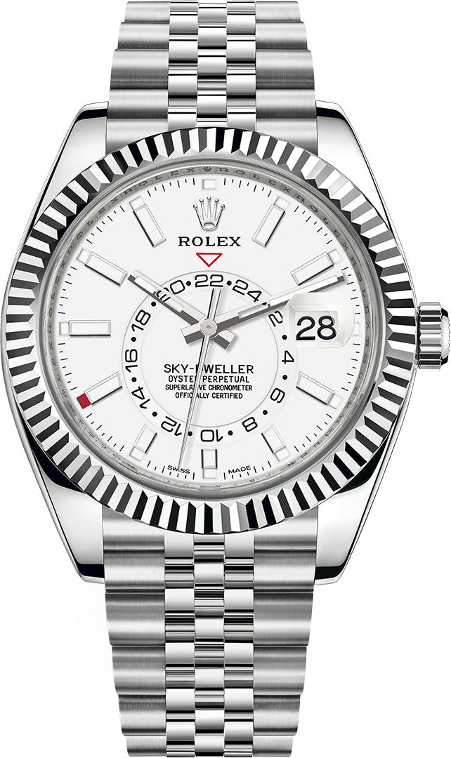rolex-sky-dweller-white-rolesor-sky-dweller-watch-white-index-dial-jubilee-bracelet-326934-810860.jpg Rolex Sky-Dweller White Rolesor Sky-Dweller Watch - White Index Dial - Jubilee Bracelet 326934 - Image 1