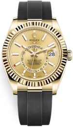Rolex Sky-Dweller Yellow Gold - Champagne Index Dial - Oysterflex Bracelet - (Ref# 326238)