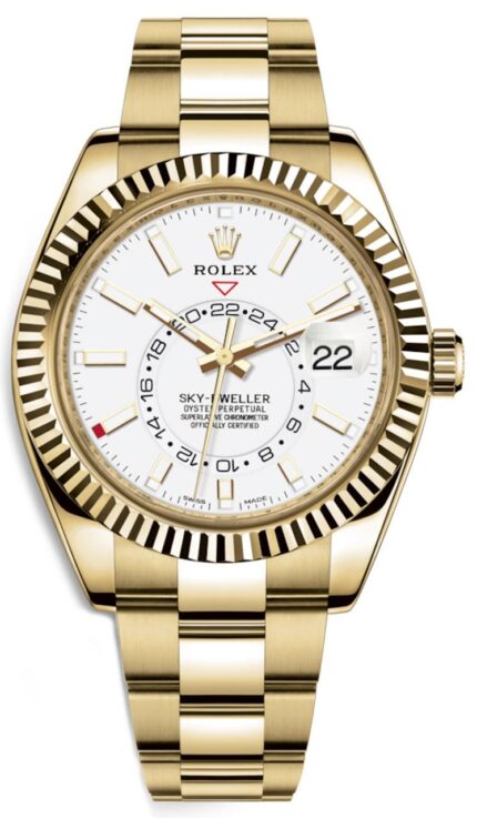 Rolex Sky-Dweller Yellow Gold - White Dial - Oyster Bracelet (Ref# 326938)