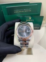 Rolex Steel and Rose Gold Datejust 41mm - Fluted Bezel - Slate Gray Wimbledon Roman Dial (Reference #126331) - Image 12