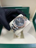 Rolex Steel and Rose Gold Datejust 41mm - Fluted Bezel - Slate Gray Wimbledon Roman Dial (Reference #126331) - Image 9