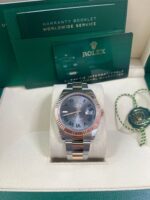 Rolex Steel and Rose Gold Datejust 41mm - Fluted Bezel - Slate Gray Wimbledon Roman Dial (Reference #126331) - Image 3