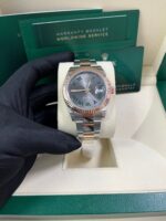Rolex Steel and Rose Gold Datejust 41mm - Fluted Bezel - Slate Gray Wimbledon Roman Dial (Reference #126331) - Image 13