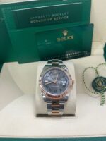 Rolex Steel and Rose Gold Datejust 41mm - Fluted Bezel - Slate Gray Wimbledon Roman Dial (Reference #126331) - Image 2